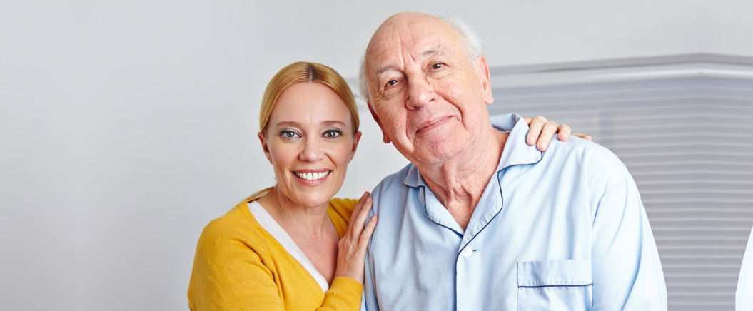 caregiver and old man